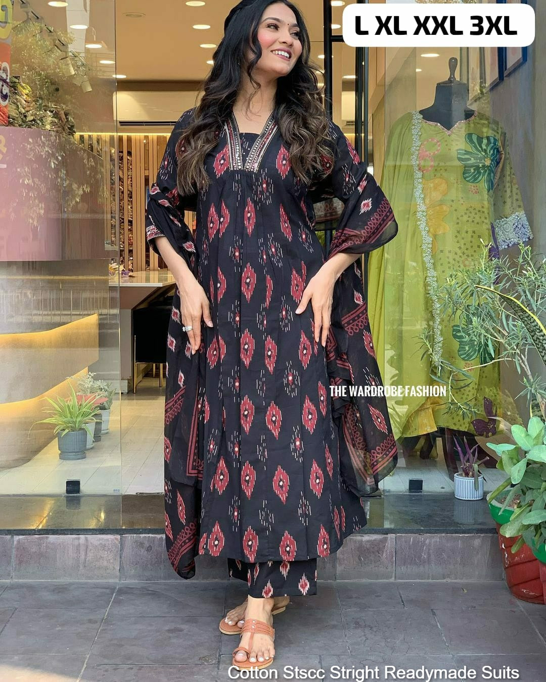 Cotton Stscc Stright Readymade Suits