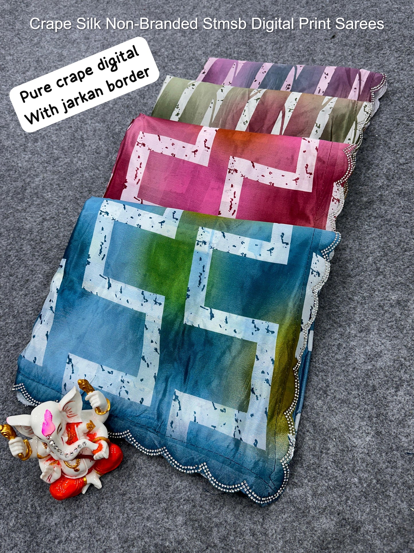 Crape Silk Non-Branded Stmsb Digital Print Sarees