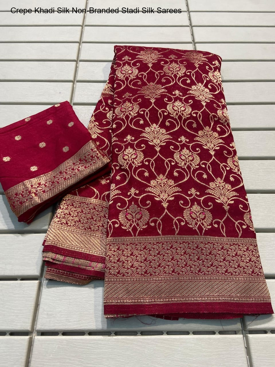 Crepe Khadi Silk Non-Branded Stadi Silk Sarees
