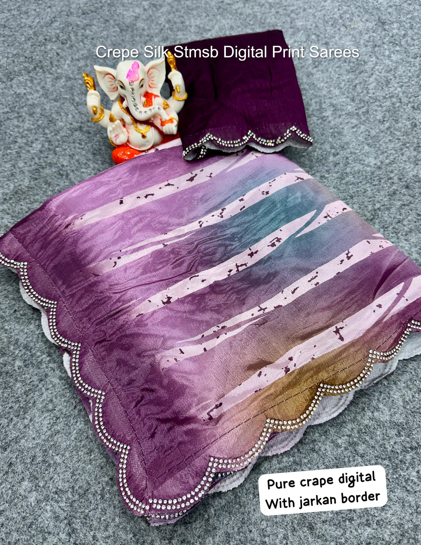 Crepe Silk Stmsb Digital Print Sarees