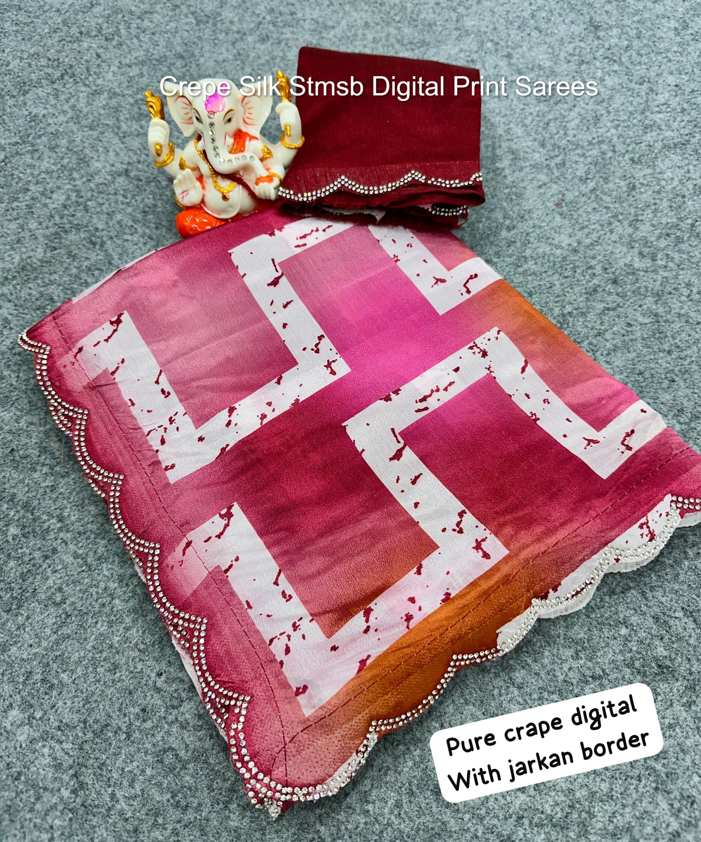 Crepe Silk Stmsb Digital Print Sarees