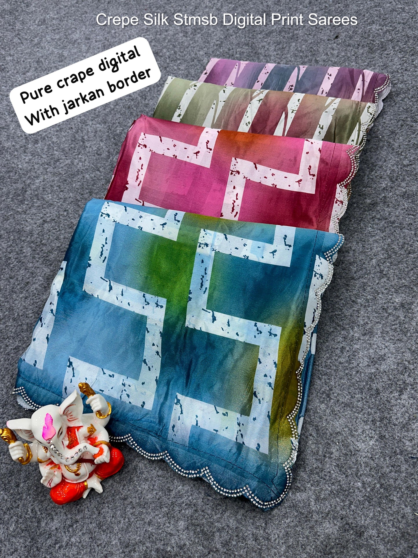 Crepe Silk Stmsb Digital Print Sarees