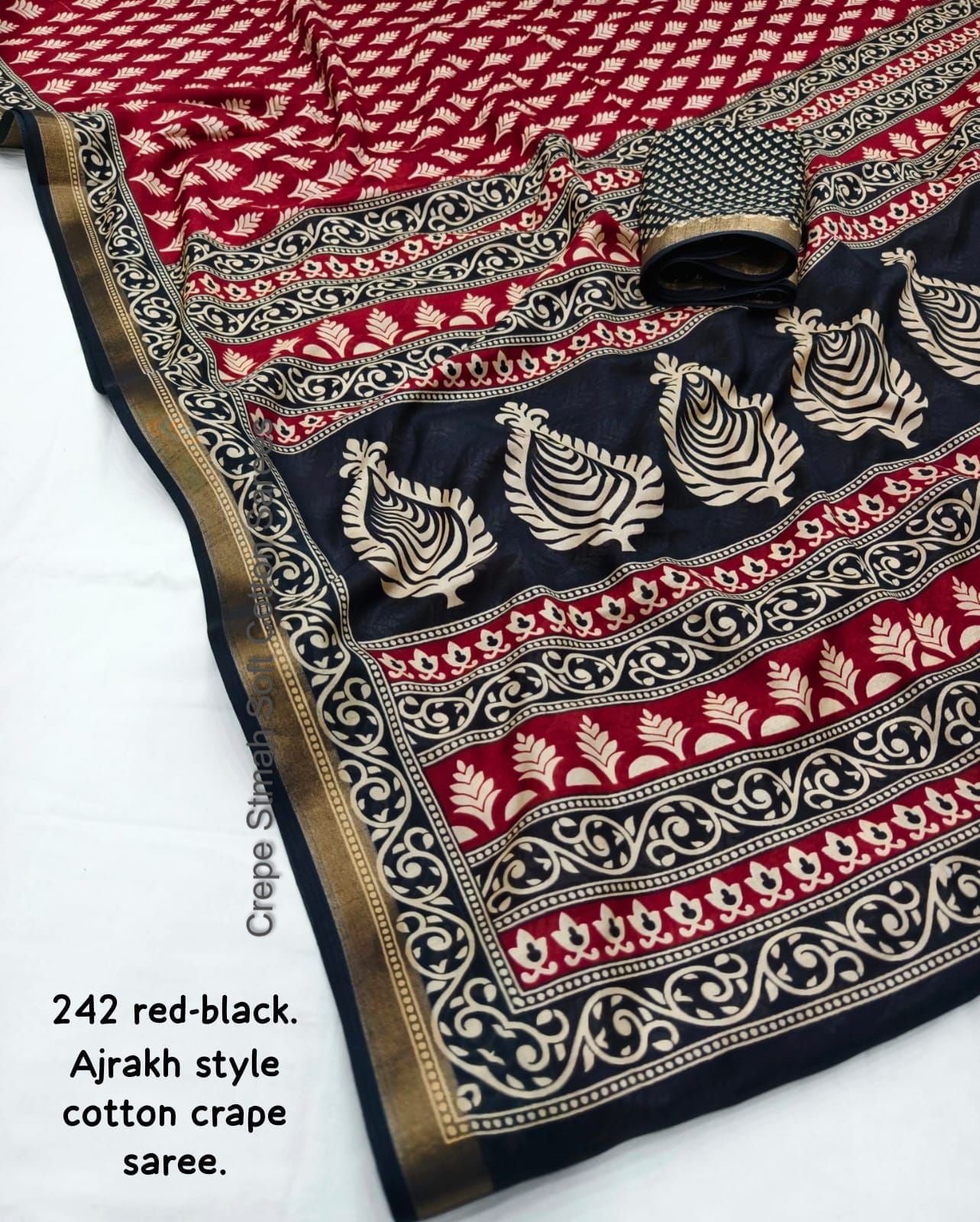 Crepe Stmah Soft Cotton Sarees