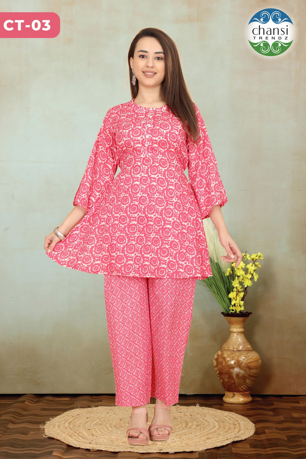 Ct-03 Devashri Chansi Trendz Cotton Co Ord Set