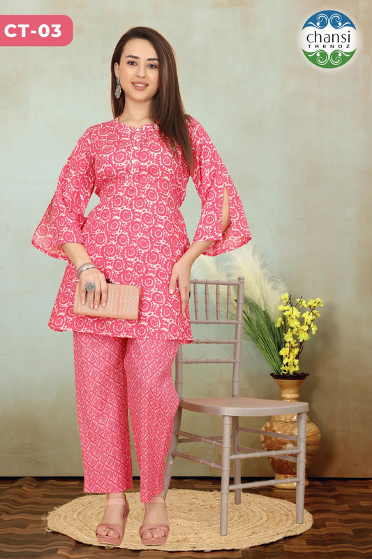 Ct-03 Devashri Chansi Trendz Cotton Co Ord Set