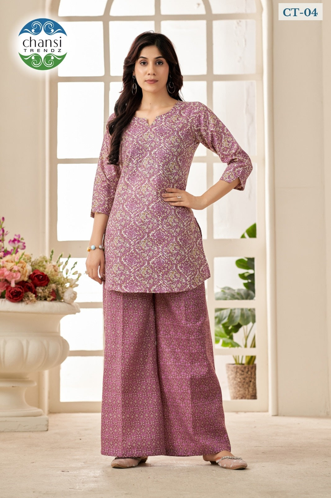 Ct-04 Laksmitva Chansi Trendz Poly Cotton Kurti Plazzo Set