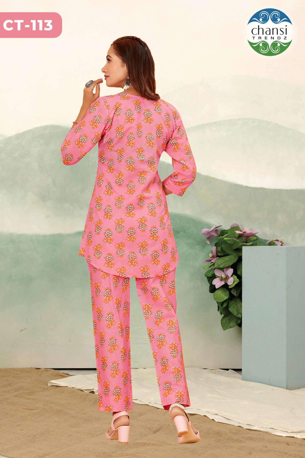 Ct-113 Dhruthi Chansi Trendz Cotton Co Ord Set