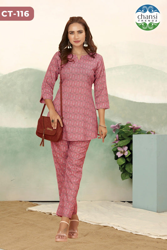 Ct-116 Dhruthi Chansi Trendz Cotton Co Ord Set