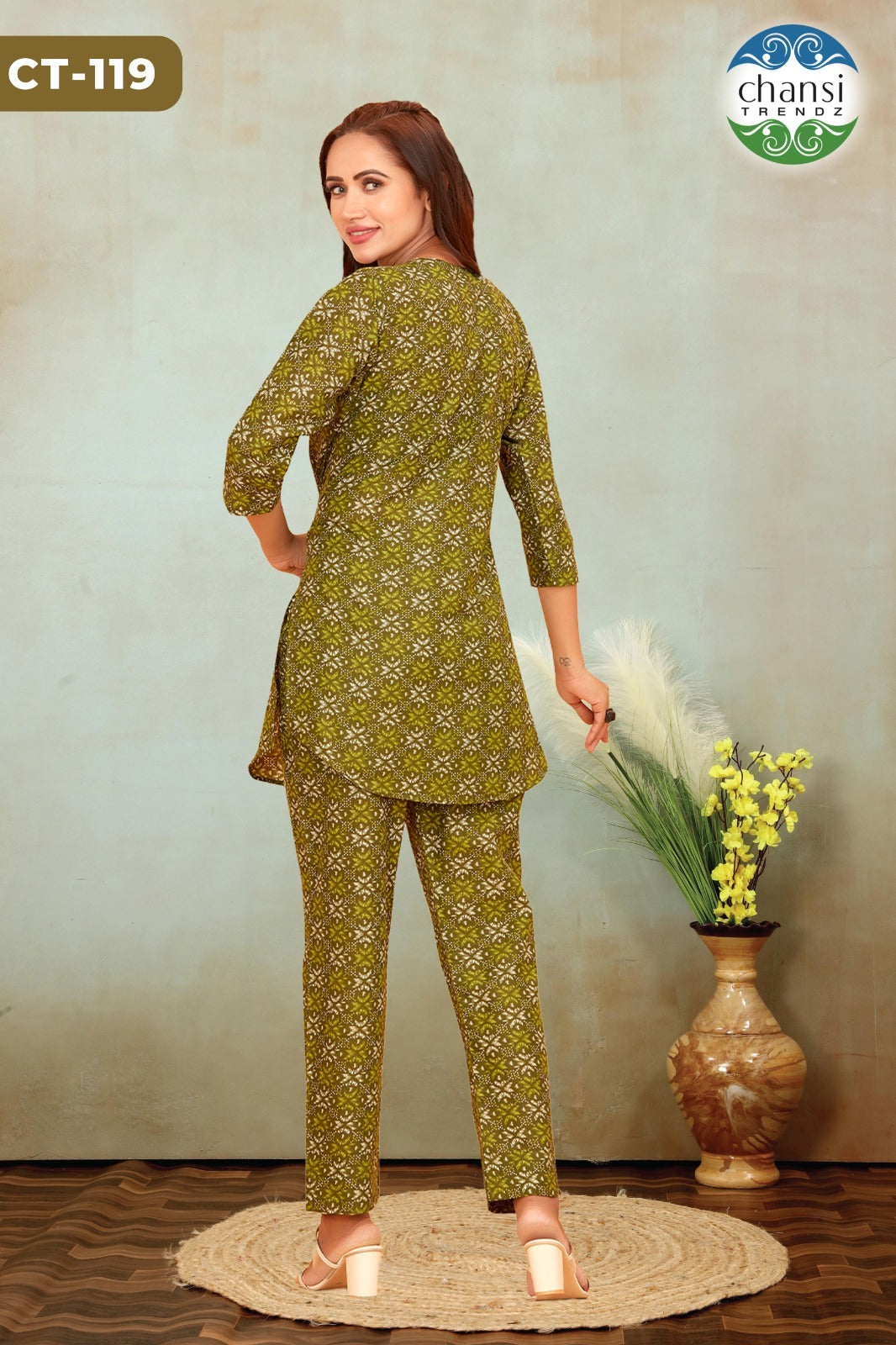 Ct-119 Dhruthi Chansi Trendz Cotton Co Ord Set