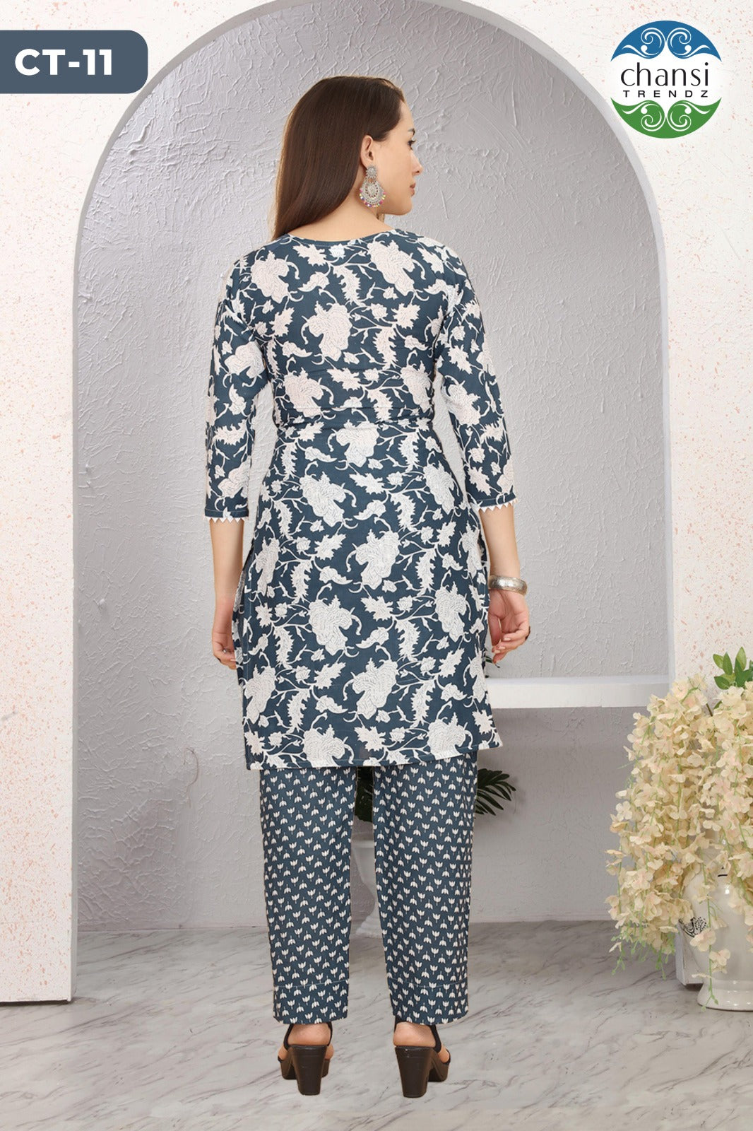 Ct-11 Sindhuja Chansi Trendz Cotton Kurti Pant Set