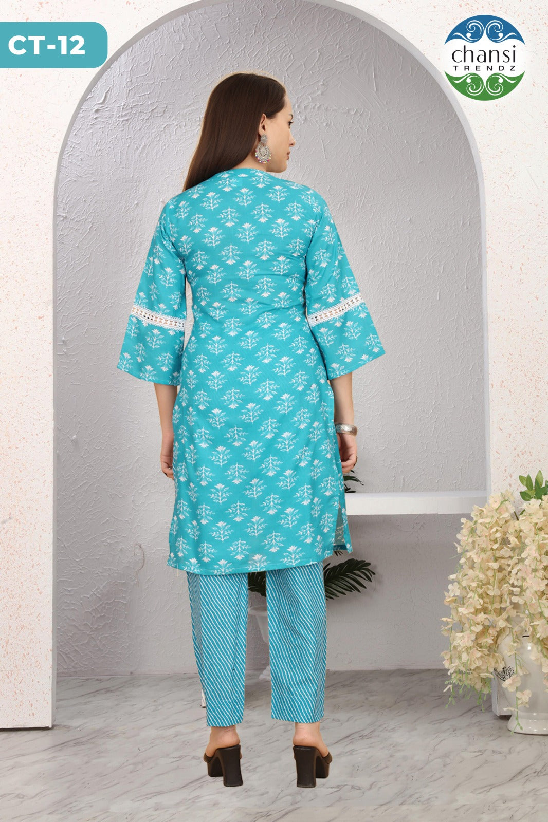Ct-12 Sindhuja Chansi Trendz Cotton Kurti Pant Set