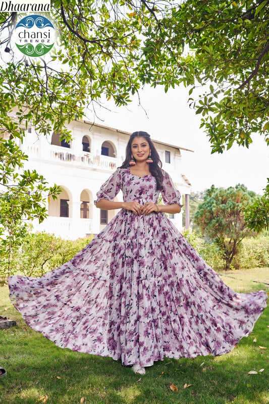 Ct-167 Dhaarana Chansi Trendz Georgette One Piece Gown
