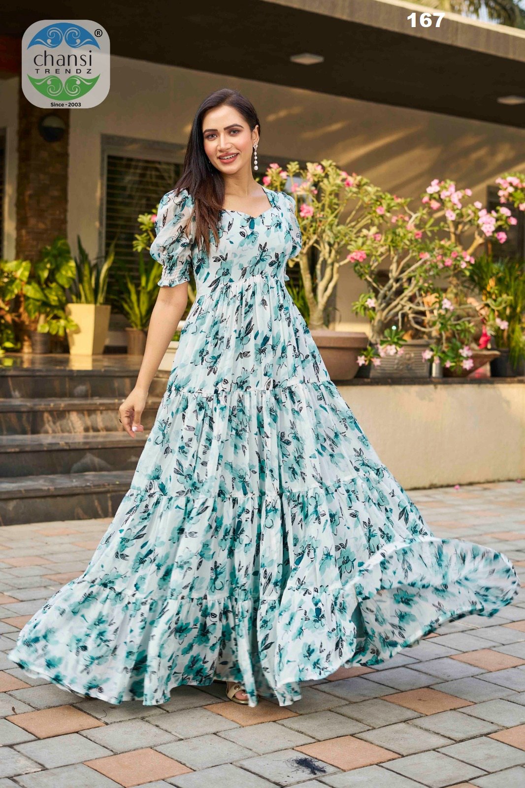 Ct-167 Lotus Chansi Trendz Georgette One Piece Gown