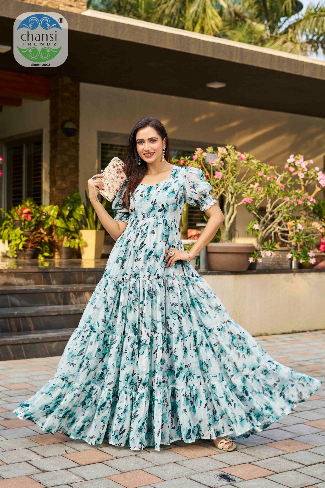 Ct-167 Lotus Chansi Trendz Georgette One Piece Gown