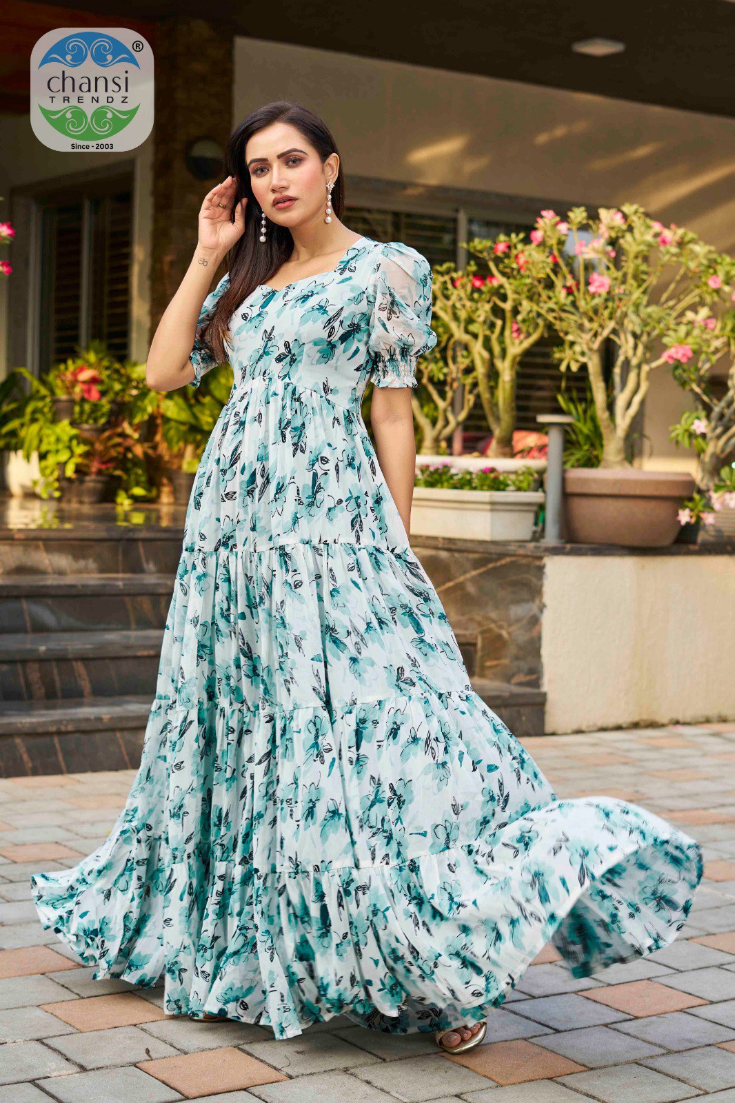 Ct-167 Lotus Chansi Trendz Georgette One Piece Gown