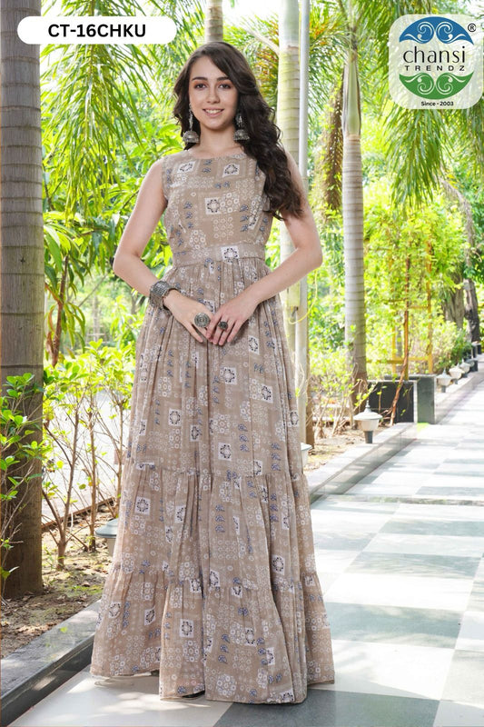 Ct-16 Chiku Chansi Trendz Georgette One Piece Gown