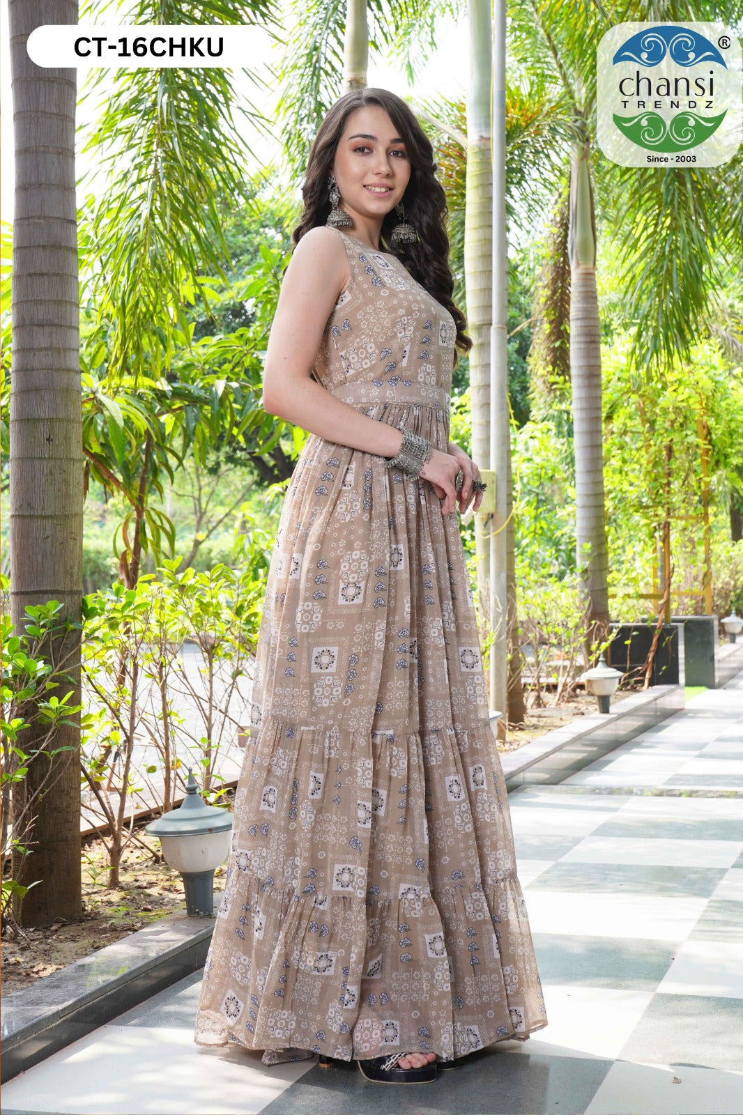 Ct-16 Chiku Glamours Chansi Trendz Georgette One Piece Gown
