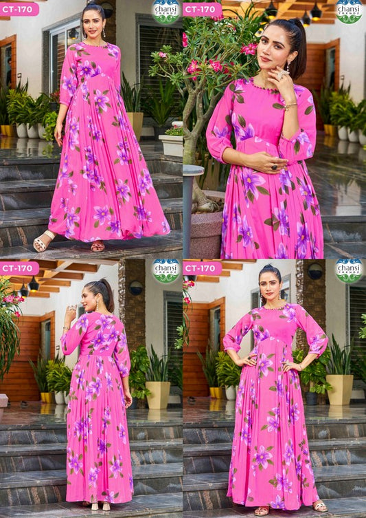 Ct-170 Chakrika Chansi Trendz Georgette One Piece Gown