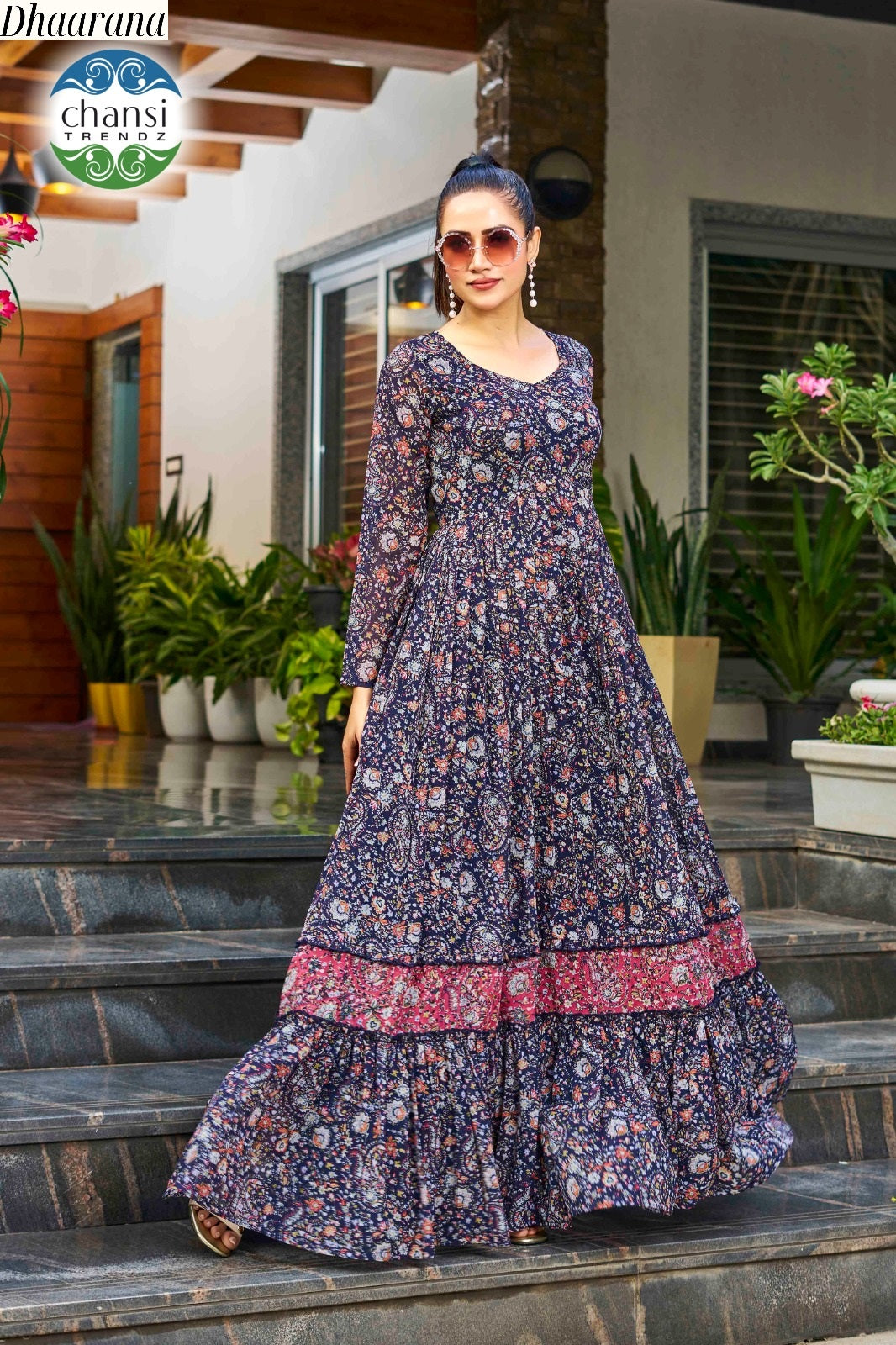 Ct-189 Dhaarana Chansi Trendz Georgette One Piece Gown