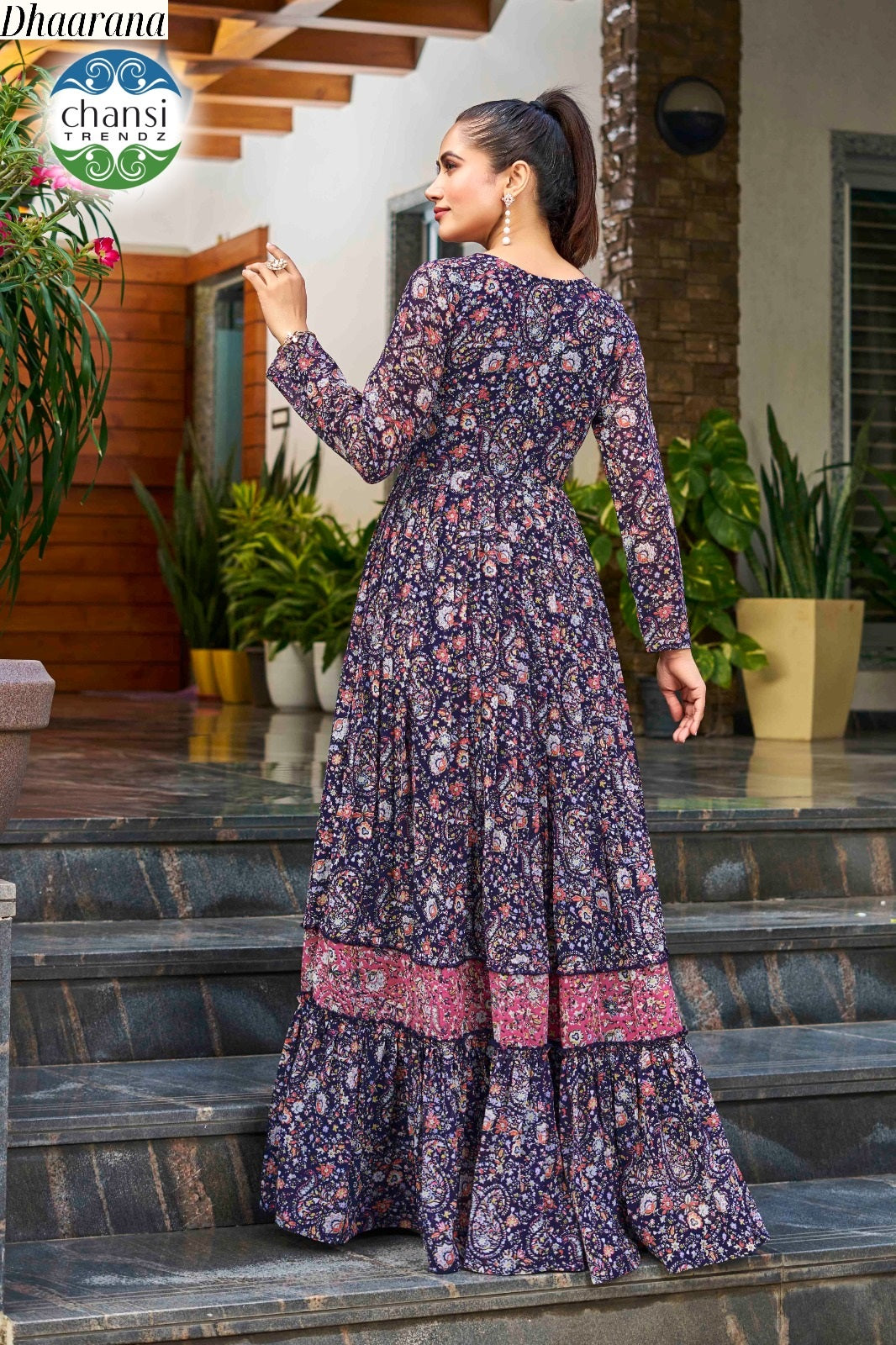 Ct-189 Dhaarana Chansi Trendz Georgette One Piece Gown