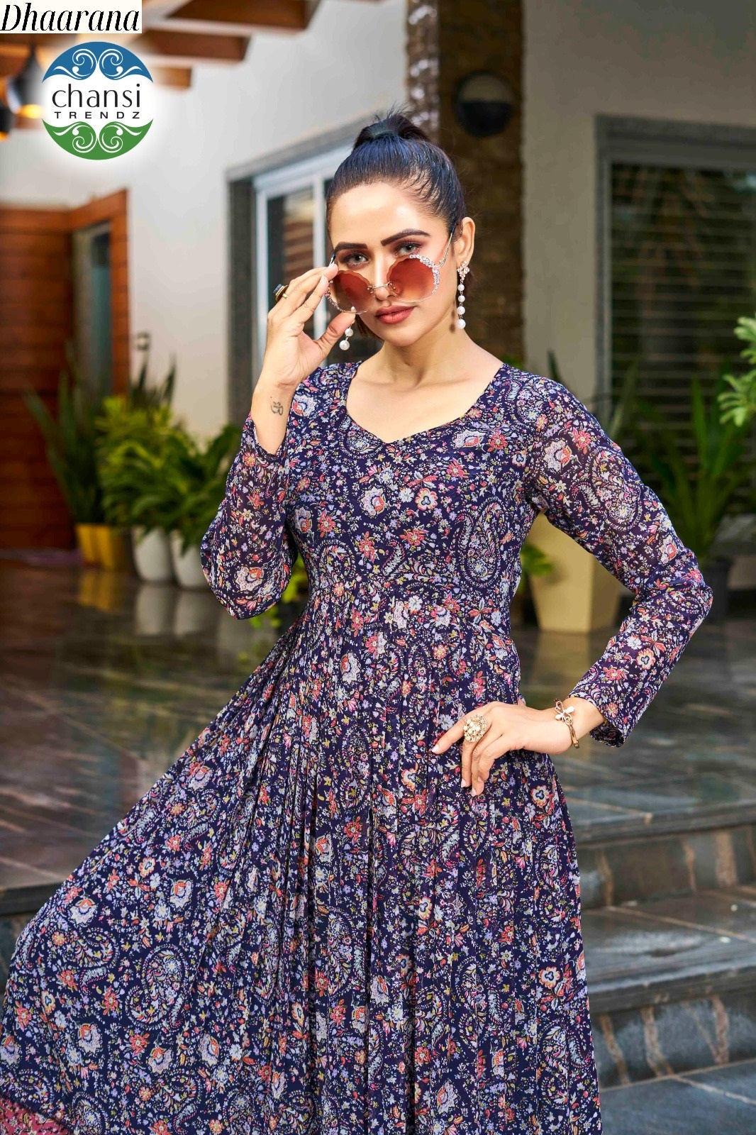 Ct-189 Dhaarana Chansi Trendz Georgette One Piece Gown