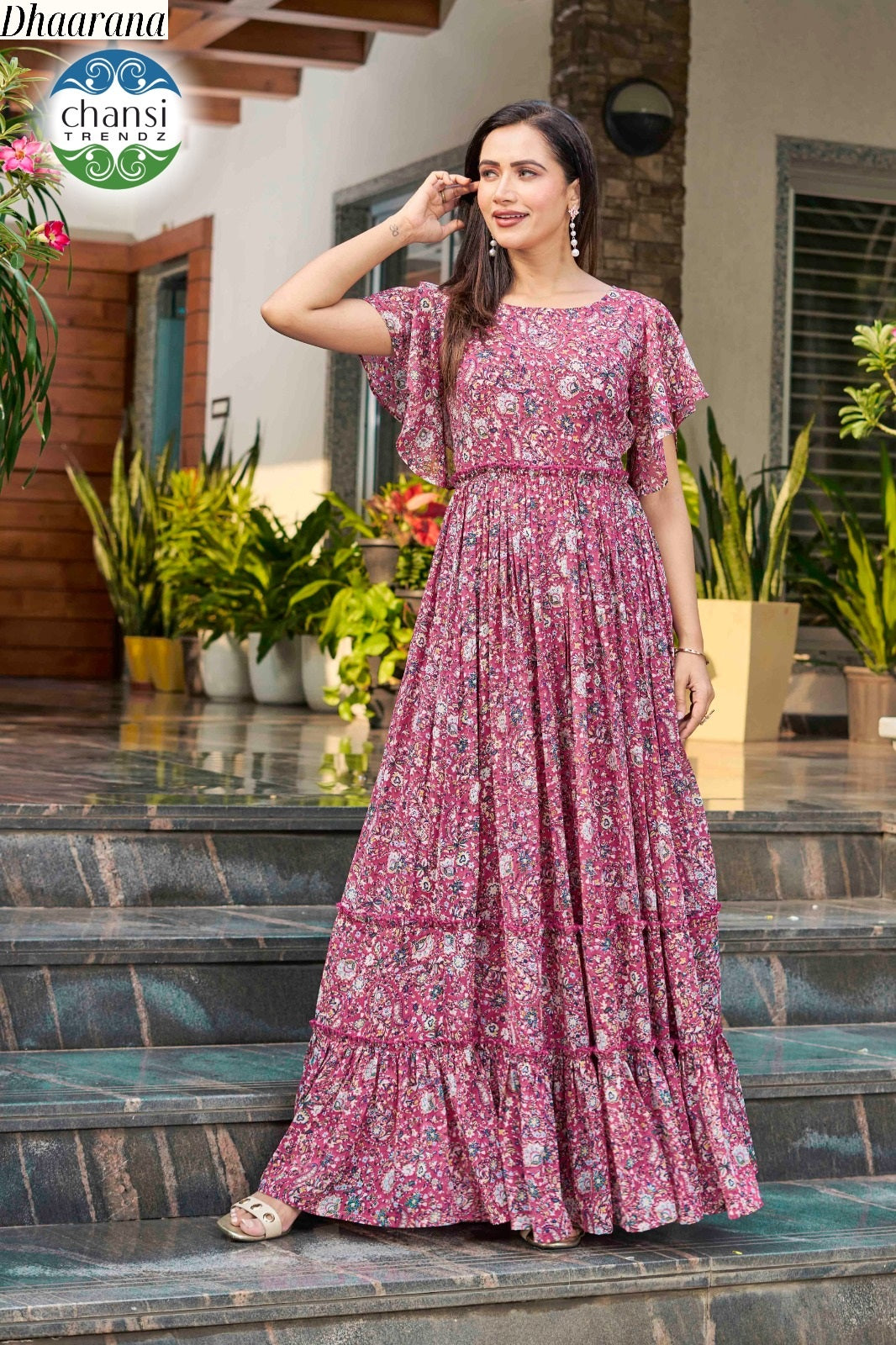 Ct-190 Dhaarana Chansi Trendz Georgette One Piece Gown
