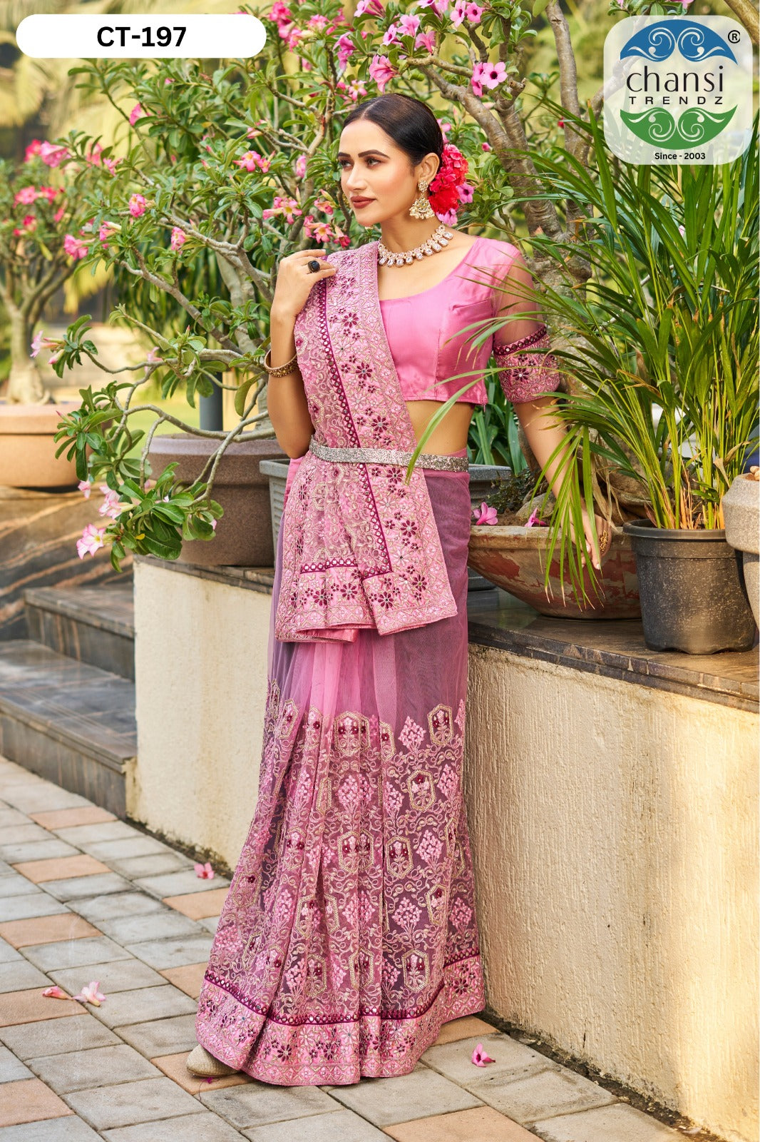 Ct-197 Chansi Trendz Diamond Work Sarees