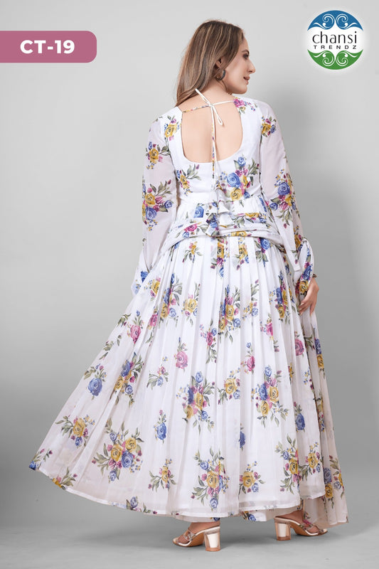 Ct-19 Aditri Chansi Trendz Georgette Readymade Suits