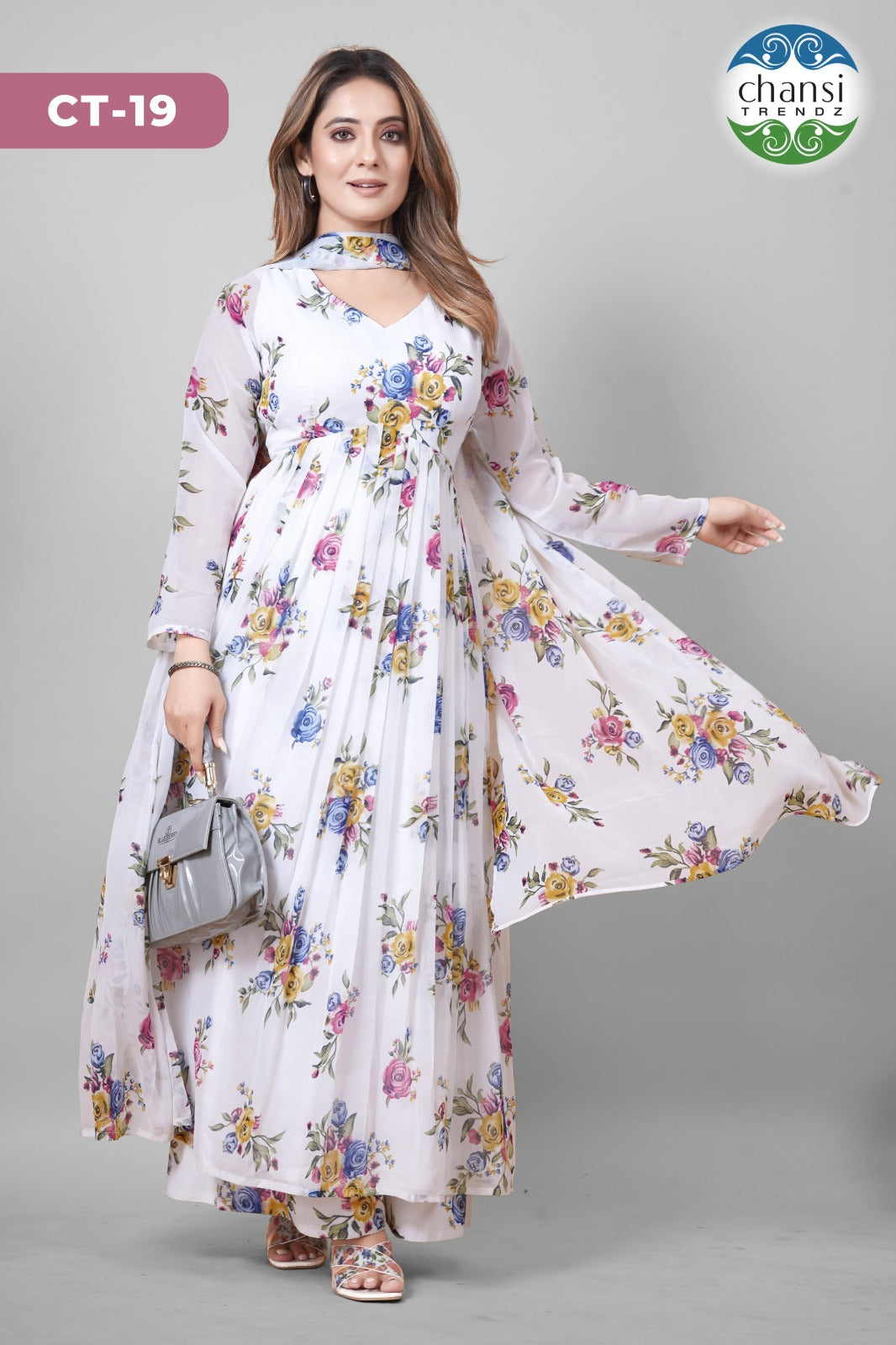 Ct-19 Aditri Chansi Trendz Georgette Readymade Suits