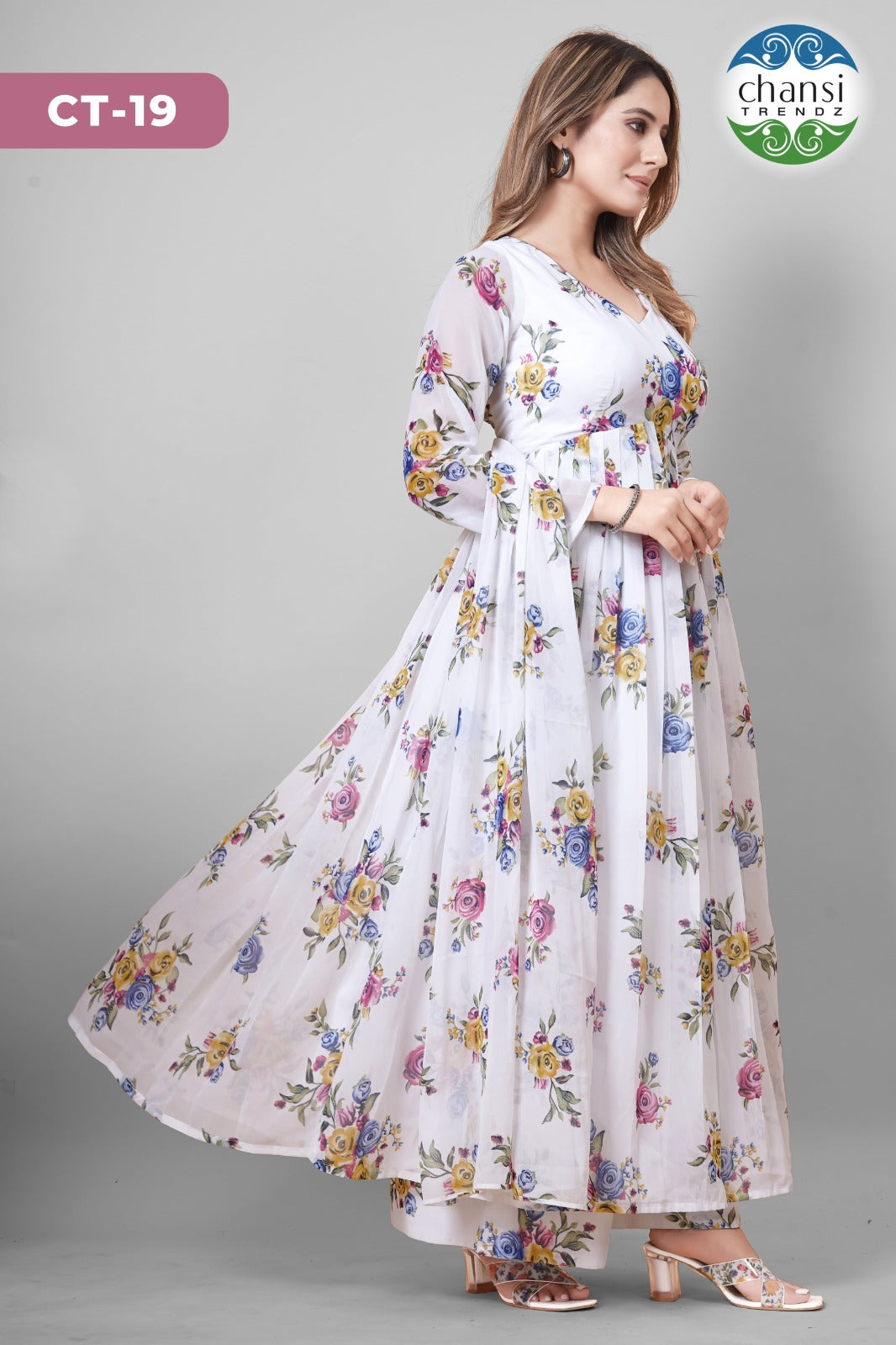 Ct-19 Aditri Chansi Trendz Georgette Readymade Suits