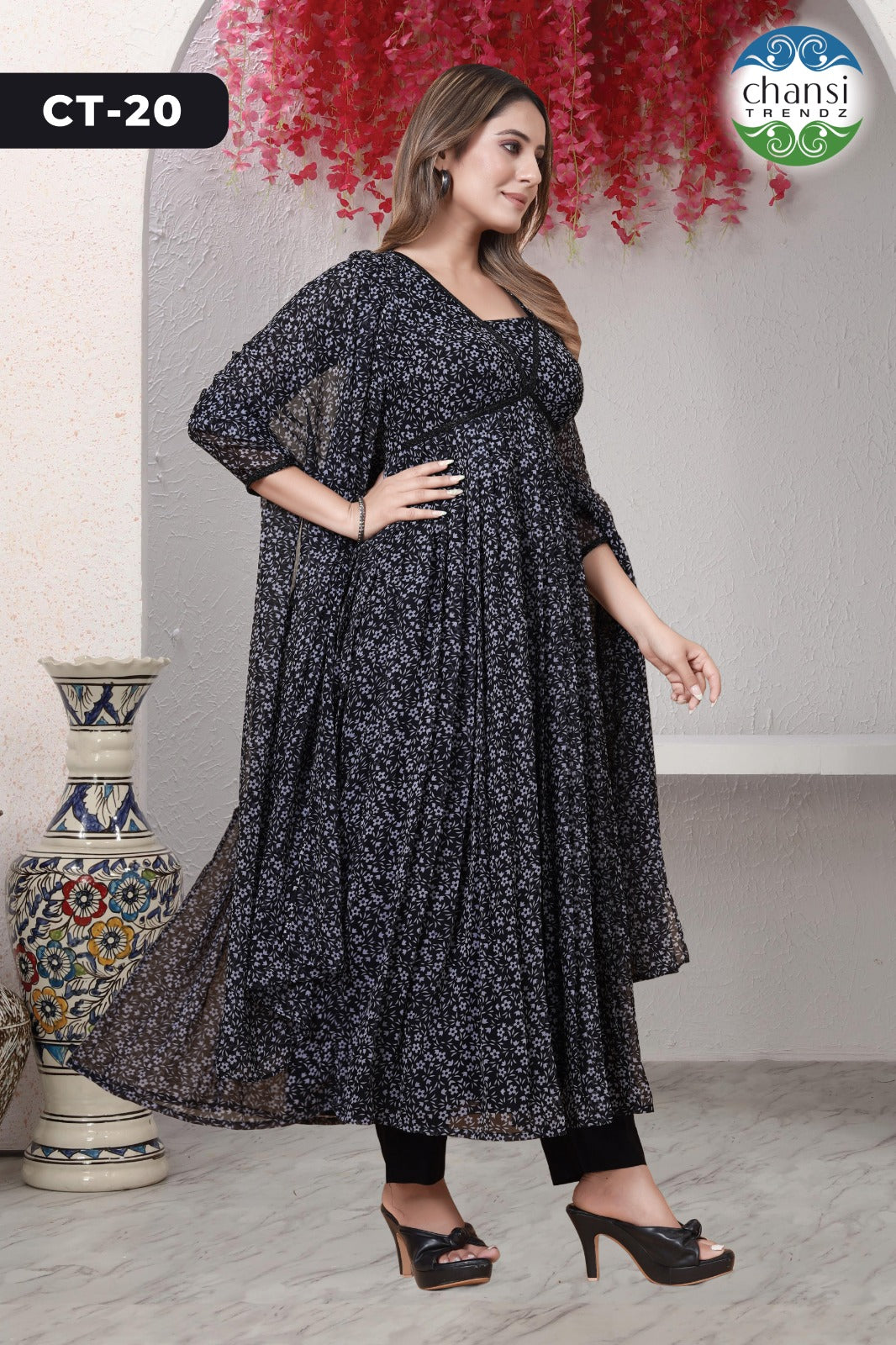 Ct-20 Aditri Chansi Trendz Georgette Readymade Suits