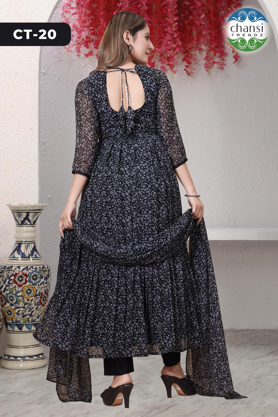 Ct-20 Aditri Chansi Trendz Georgette Readymade Suits