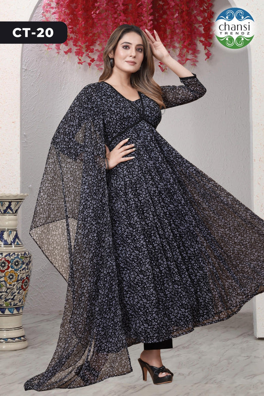 Ct-20 Aditri Chansi Trendz Georgette Readymade Suits