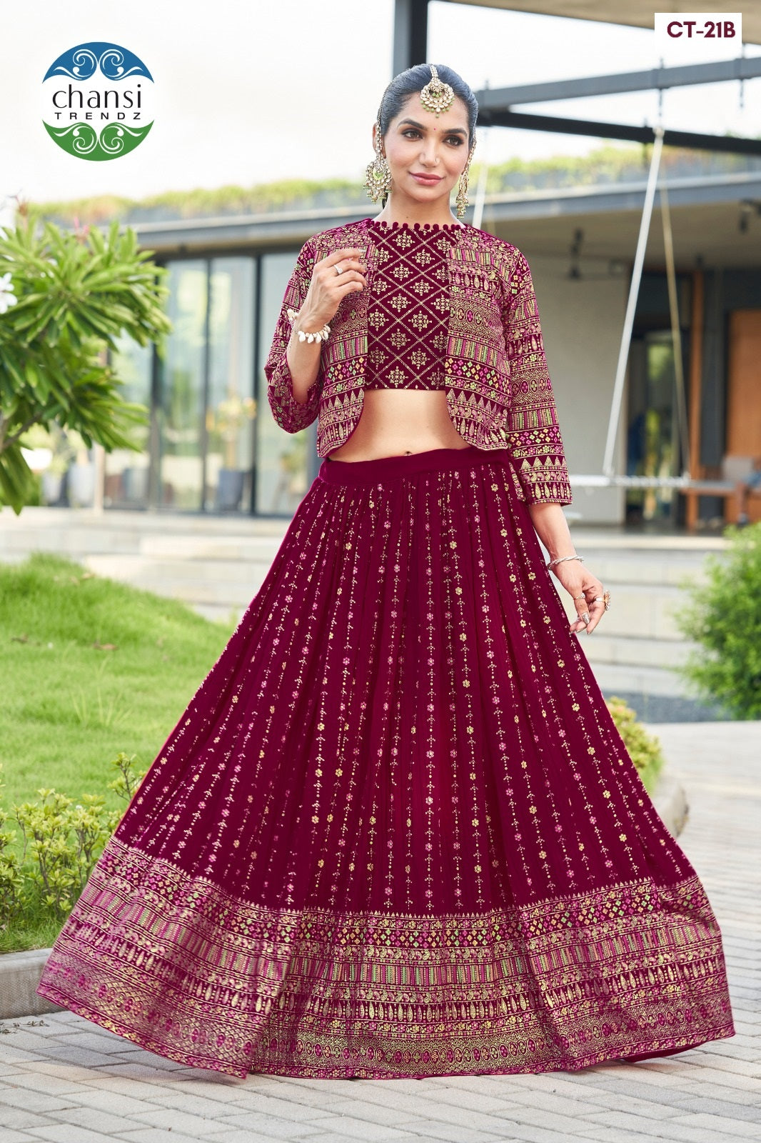 Ct-21B Amala Chansi Trendz Georgette Koti Lehenga Choli