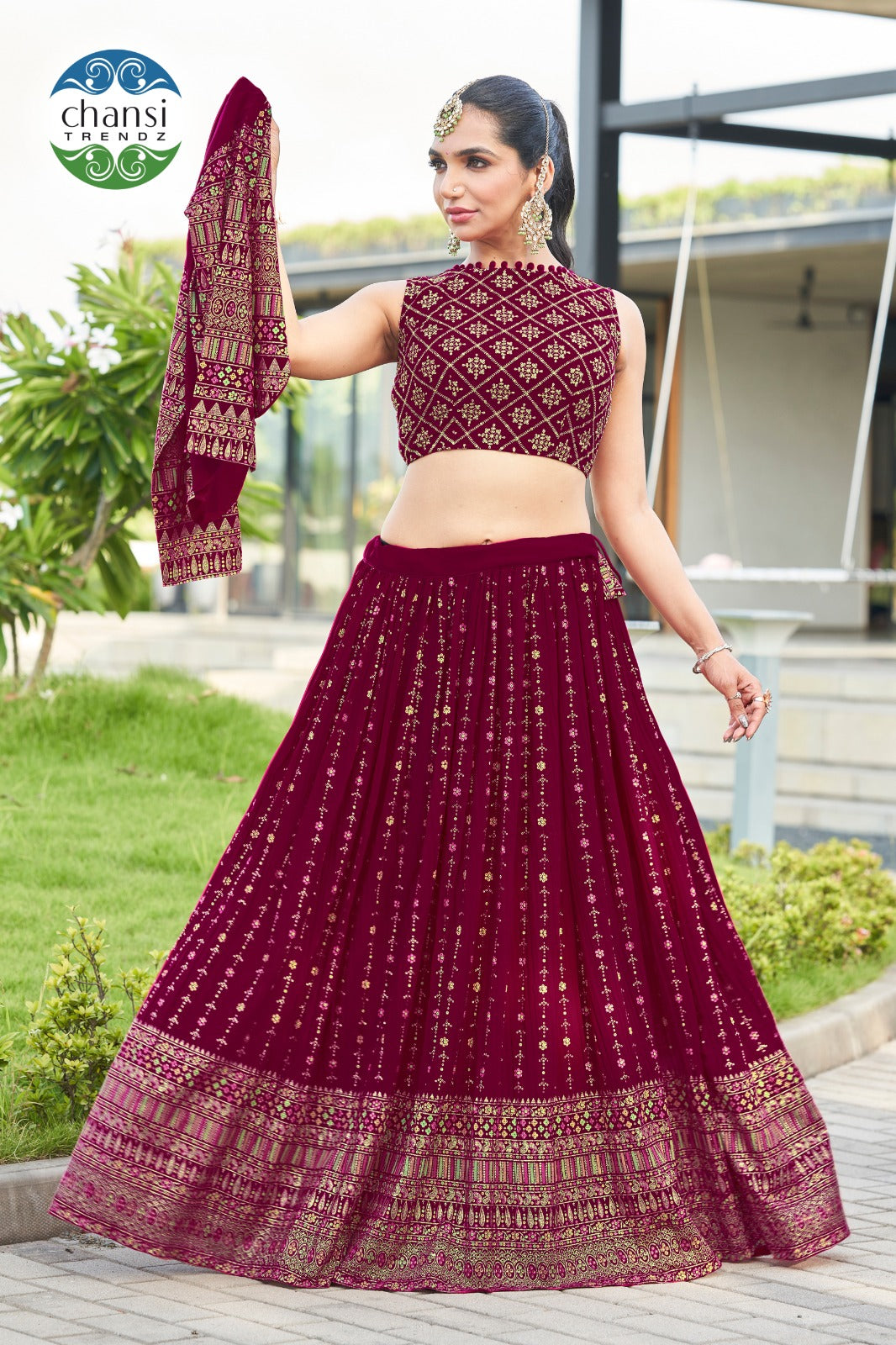 Ct-21B Amala Chansi Trendz Georgette Koti Lehenga Choli