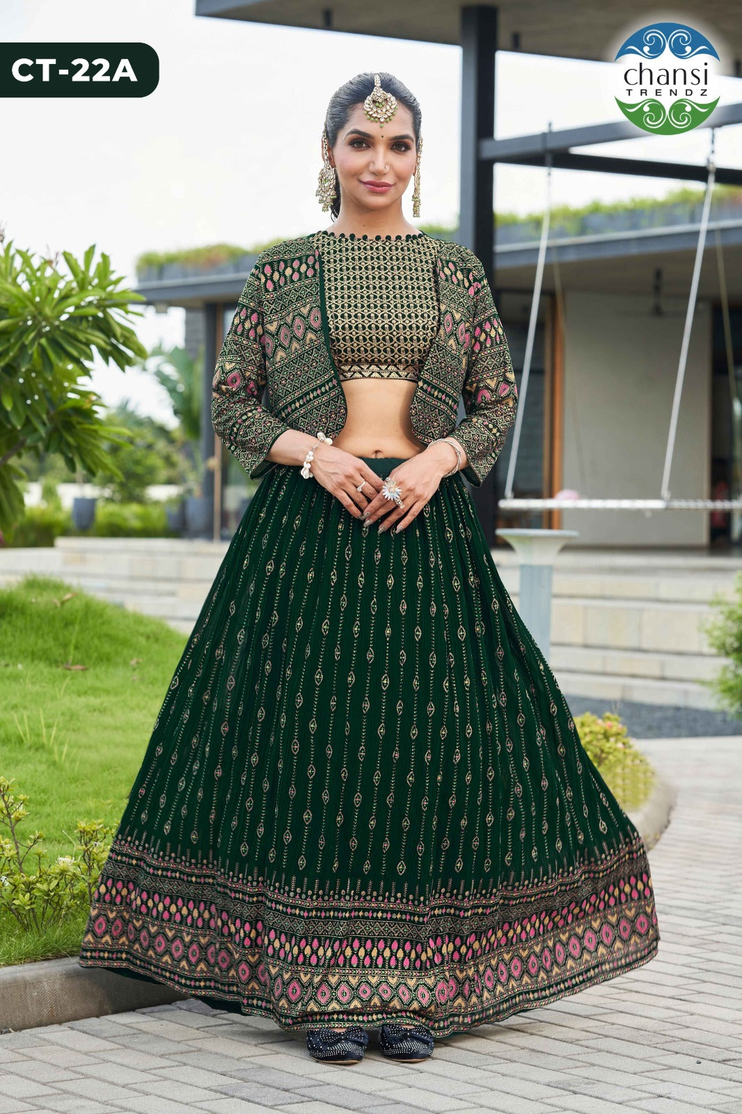 Ct-22A Aarna Chansi Trendz Georgette Koti Lehenga Choli