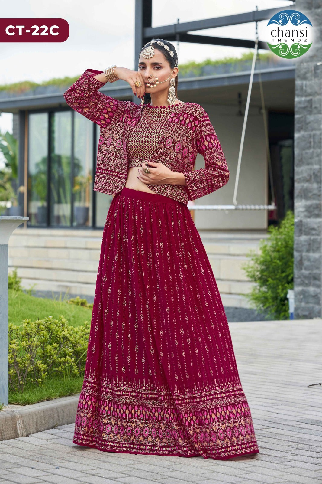 Ct-22C Aarna Chansi Trendz Georgette Koti Lehenga Choli
