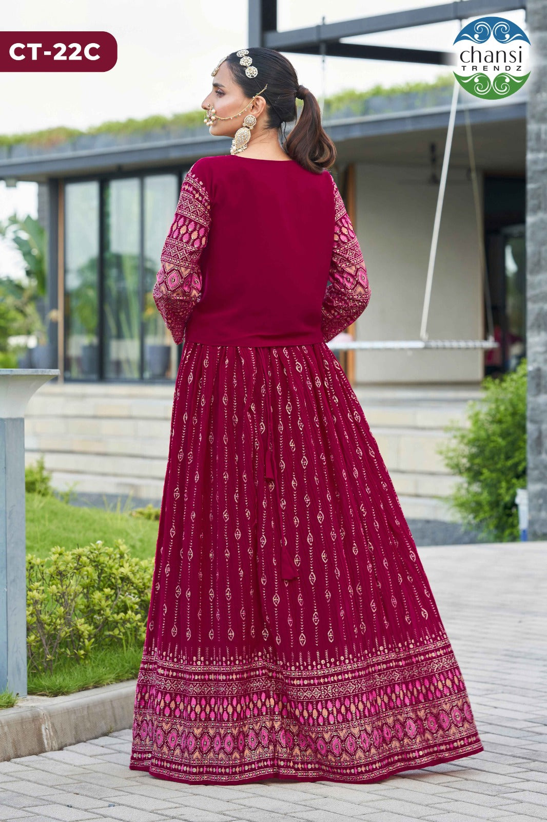 Ct-22C Aarna Chansi Trendz Georgette Koti Lehenga Choli