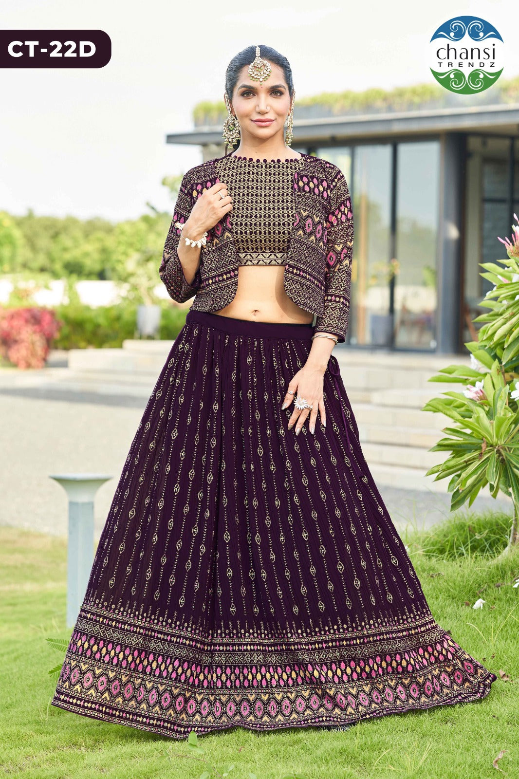 Ct-22D Aarna Chansi Trendz Georgette Koti Lehenga Choli