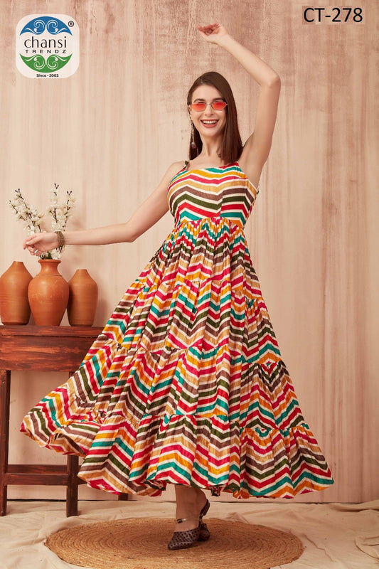Ct-278 Chansi Trendz Silk Blend One Piece
