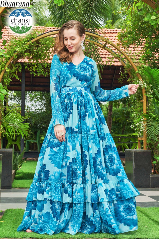 Ct-279 Dhaarana Chansi Trendz Georgette One Piece Gown