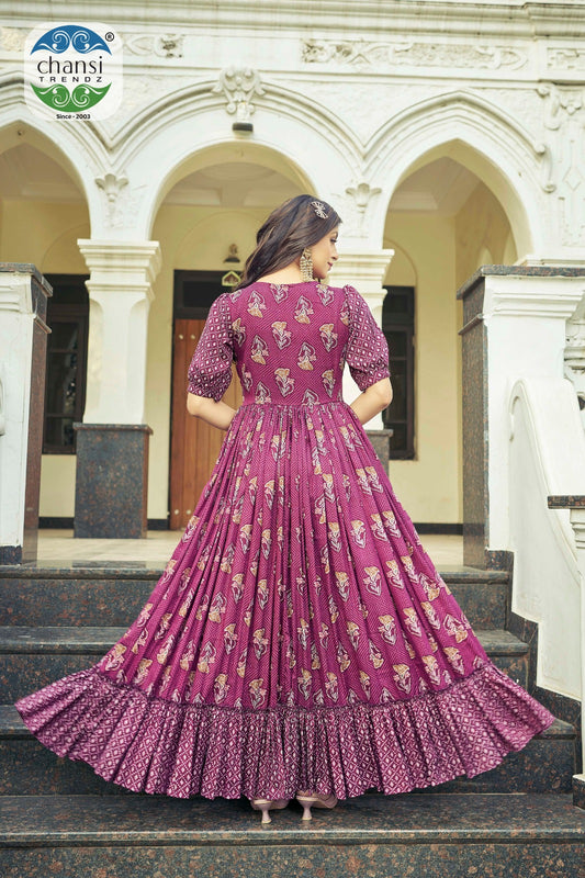 Ct-342 Prachi Chansi Trendz Rayon One Piece Gown