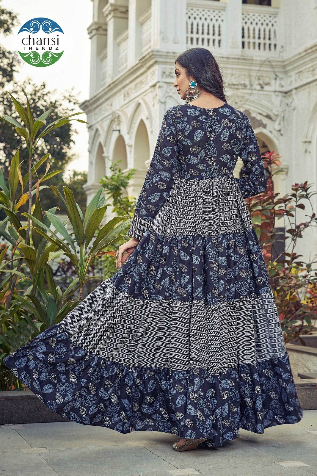Ct-345 Indira Chansi Trendz Poly Cotton One Piece Gown