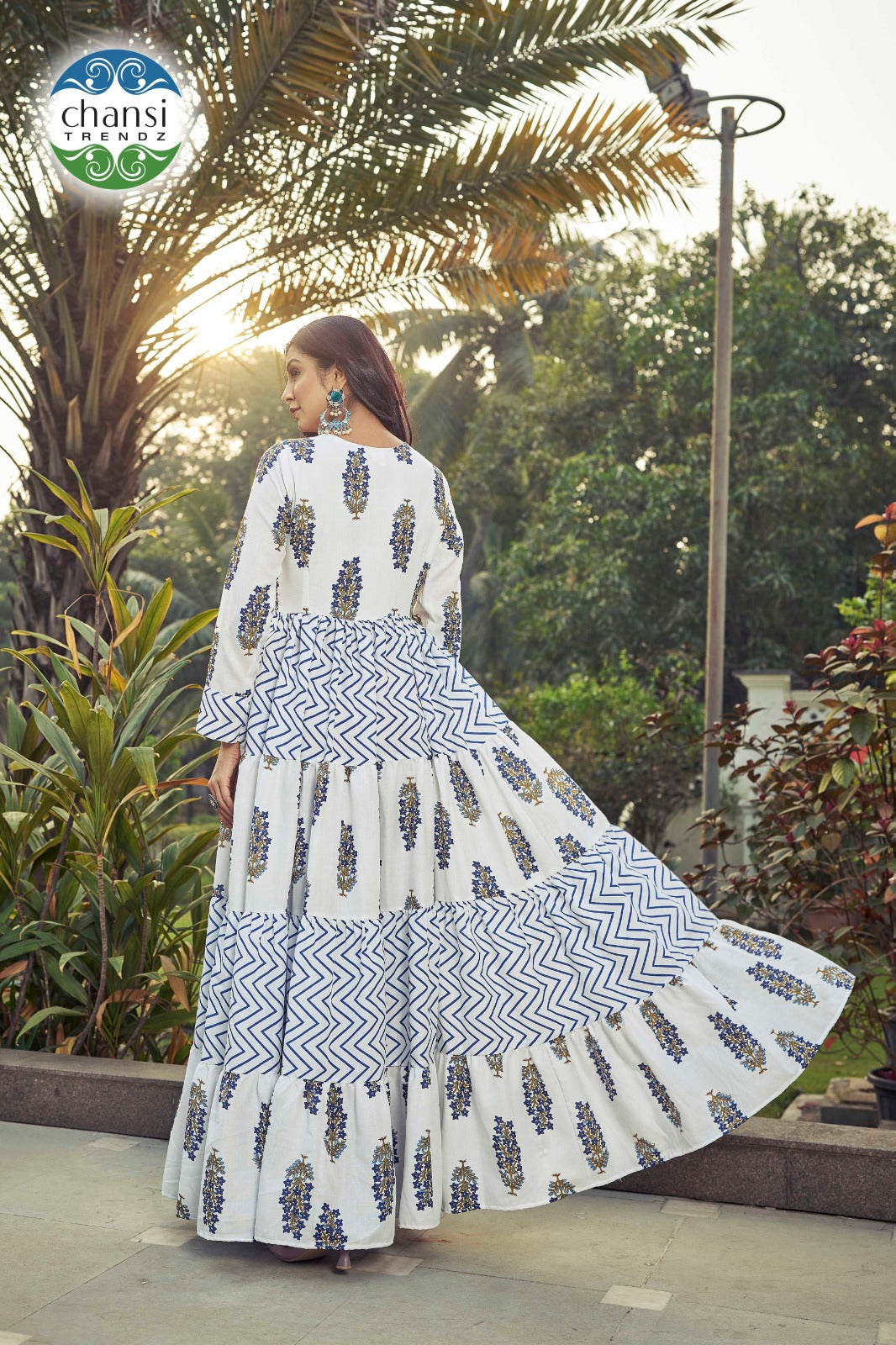 Ct-347 Indira Chansi Trendz Poly Cotton One Piece Gown