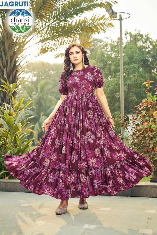 Ct-354 Jagruti Chansi Trendz Rayon One Piece Gown