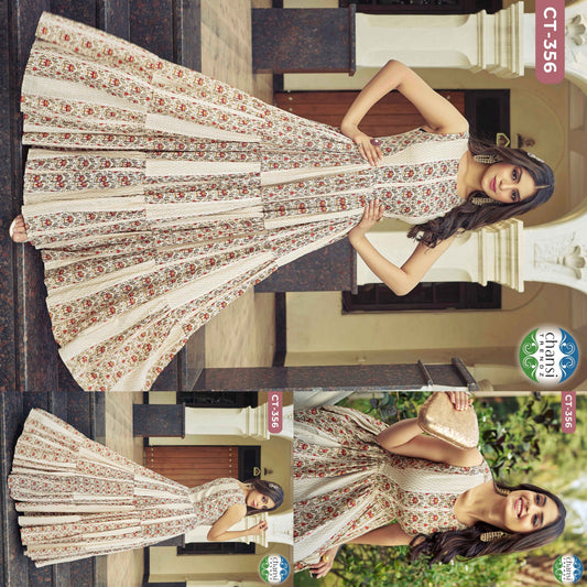 Ct-356 Jaladhija Chansi Trendz Rayon One Piece Gown