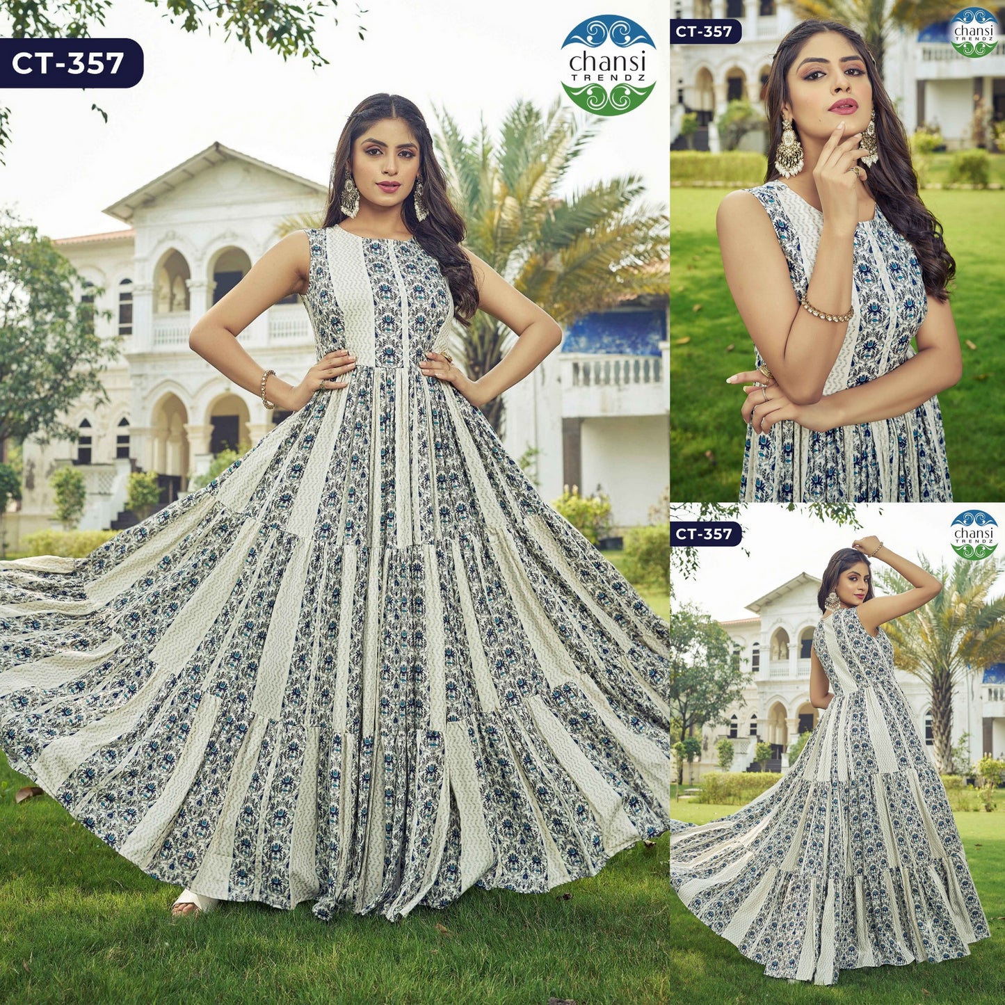 Ct-357 Jaladhija Chansi Trendz Rayon One Piece Gown
