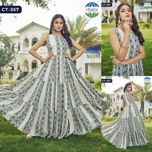 Ct-357 Jaladhija Chansi Trendz Rayon One Piece Gown