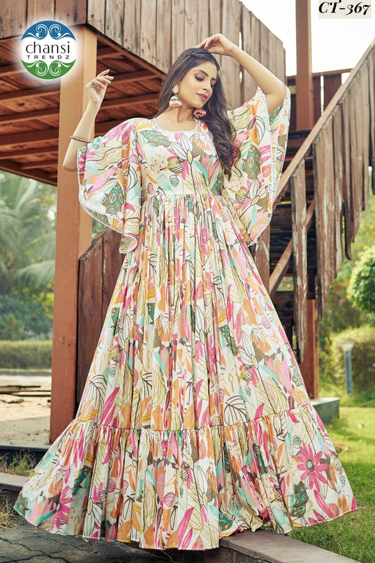 Ct-367 Jeevika Chansi Trendz Rayon One Piece Gown