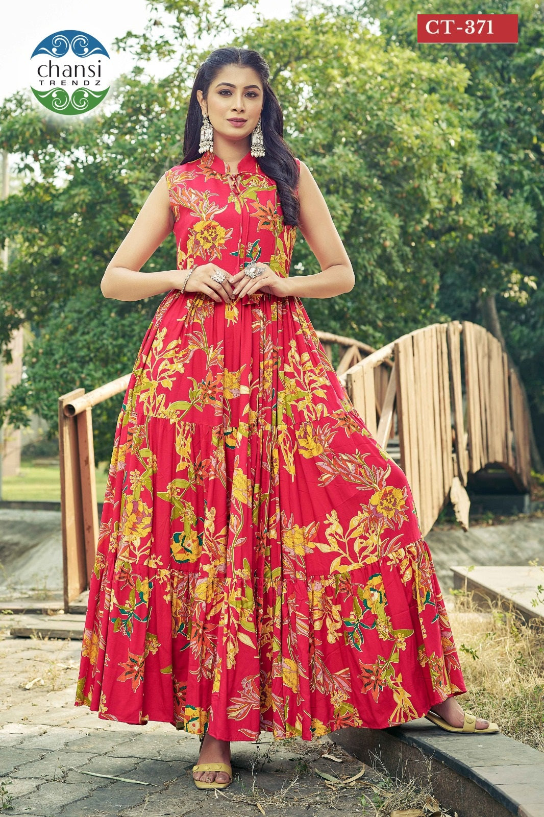 Ct-371 Kalyani Chansi Trendz Rayon One Piece Gown